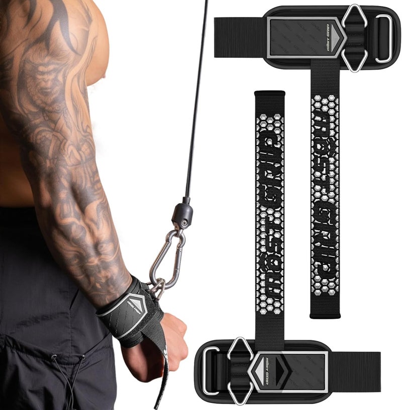 MOST GRIP Drip Glue Non-Slip Wrist Straps for Weightlifting, 2-in-1 Lifting Straps with D Rings for Cable Machine Workout, 10mm Neoprene Padded Wrist Wraps for Weight Lifting Deadlift - Image 1